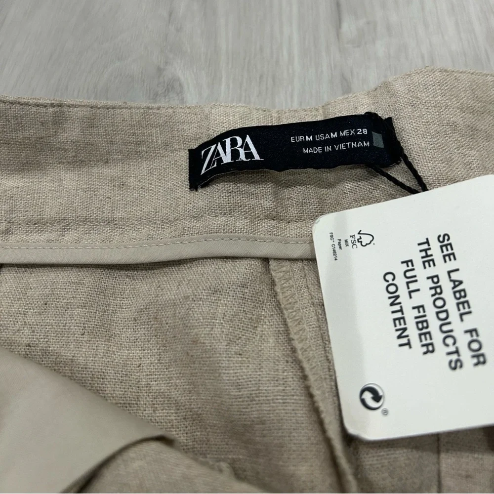 NWT Zara Linen Blend Shorts - Picture 5 of 5